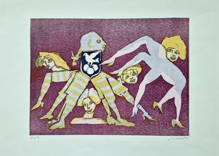 Linograbado Maccari - Composizione