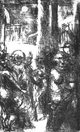 Litografía Maccari - Piazza San Pietro