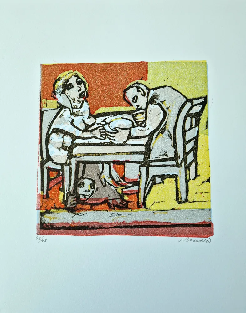 Linograbado Maccari - Vivo di volata VI