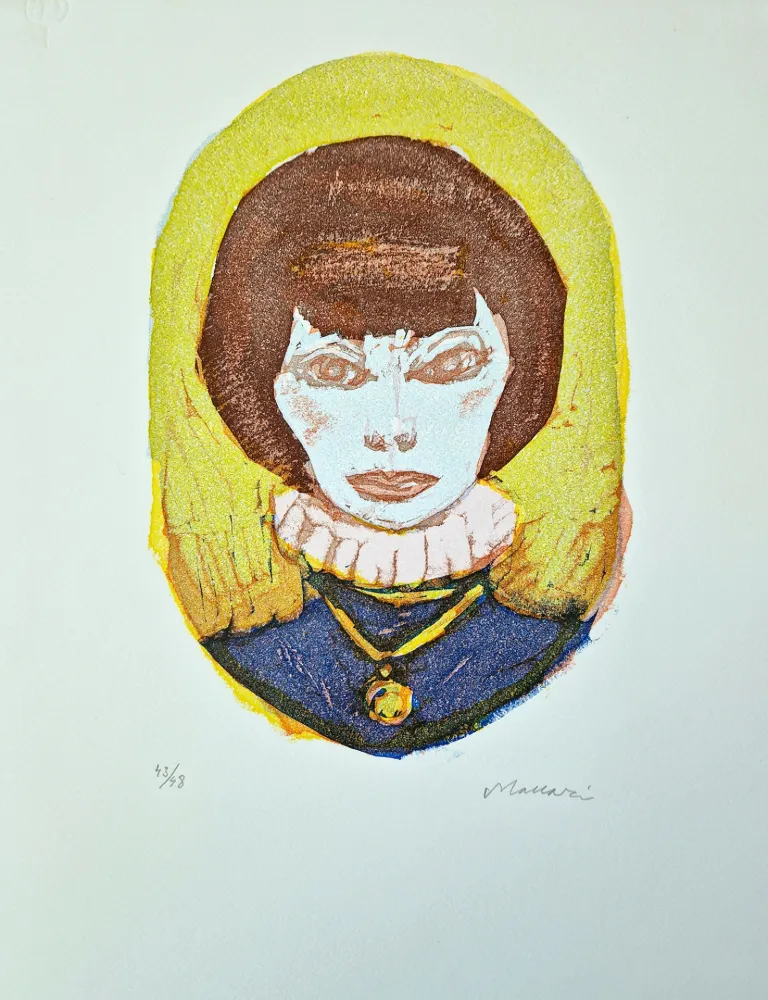 Linograbado Maccari - Vivo di volata VII