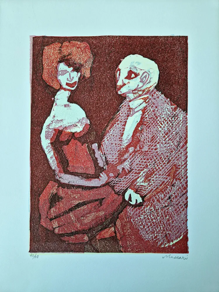Linograbado Maccari - Vivo di volata X