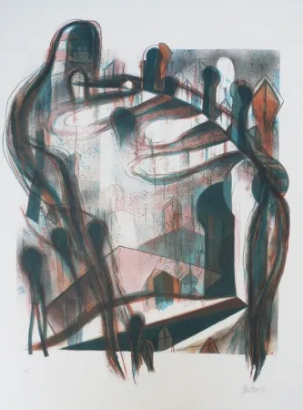 Litografía Macotela - Nocturno y sombras