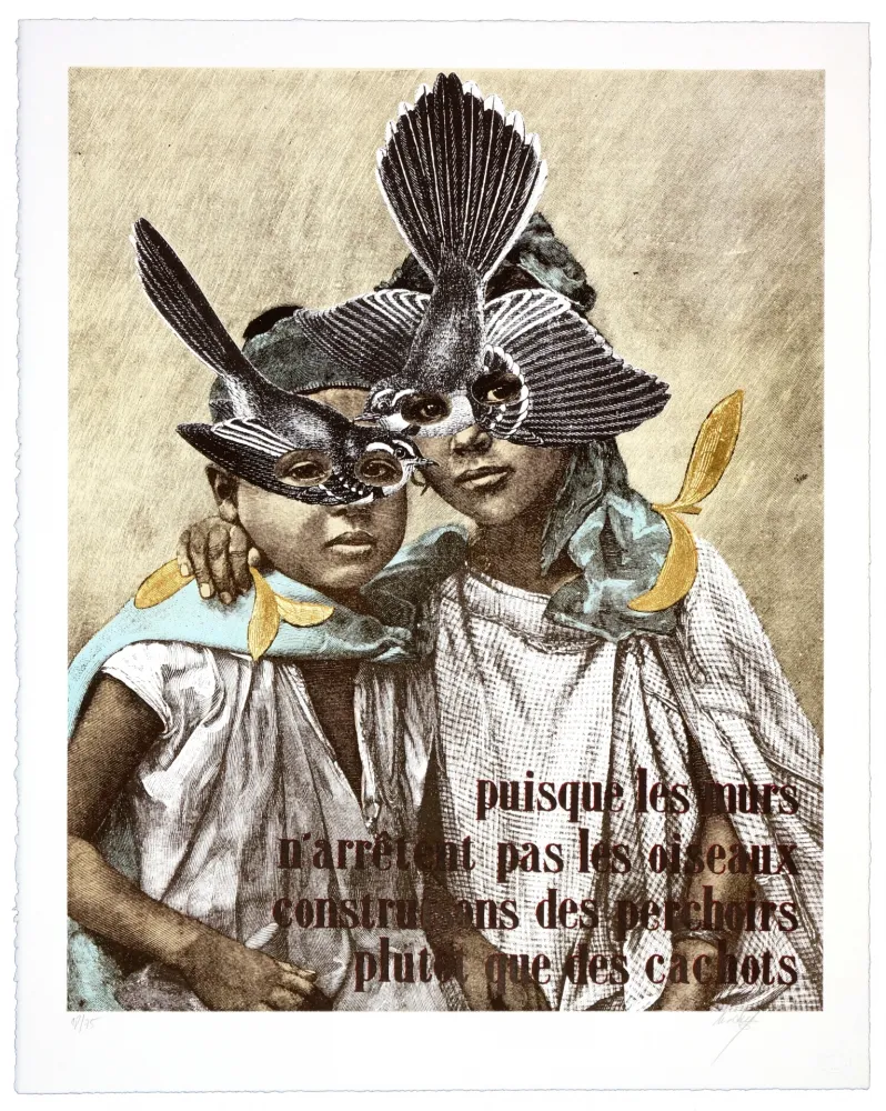 Litografía Madame - Puisque les murs