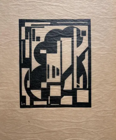 Linograbado Maes - Untitled (abstract composition)