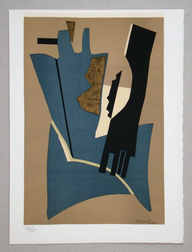 Litografía Magnelli - Composition - Papier collé 1948