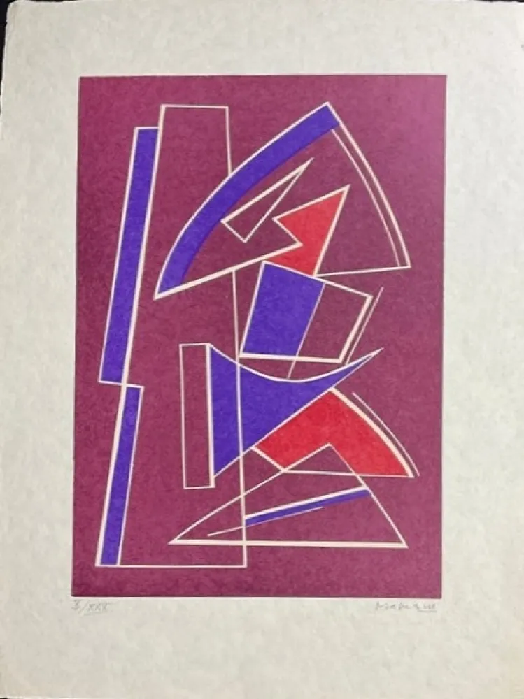 Linograbado Magnelli - La Magnanerie de La Ferrage IV