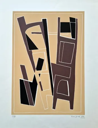 Linograbado Magnelli - La Magnanerie de La Ferrage VI