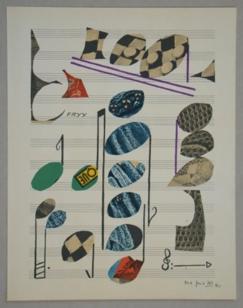 Litografía Magnelli - Papier collé, 1941