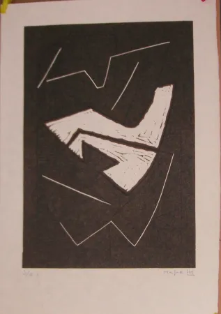 Linograbado Magnelli - Sans titre, 1968