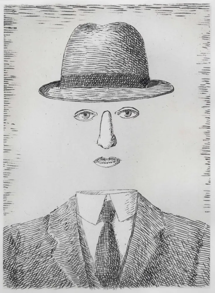 Aguafuerte Magritte - Paysage de Baucis