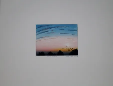 Aguafuerte Y Aguatinta Maibaum - Abend-Morgen