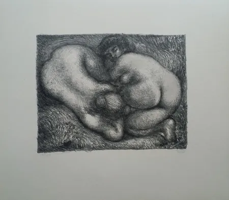 Litografía Maillol - Deux femmes dans l'herbe (1926) 