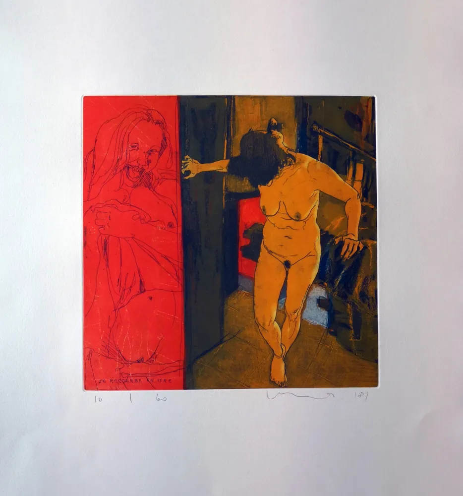 Aguafuerte Y Aguatinta Mair - Se recourbe en Lyre