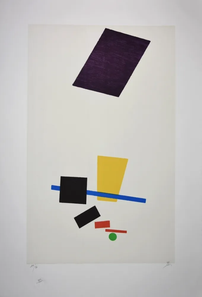 Litografía Malevitch - Réalité peinte d'un joueur de football / Painterly Realism of a Football Player - 1915