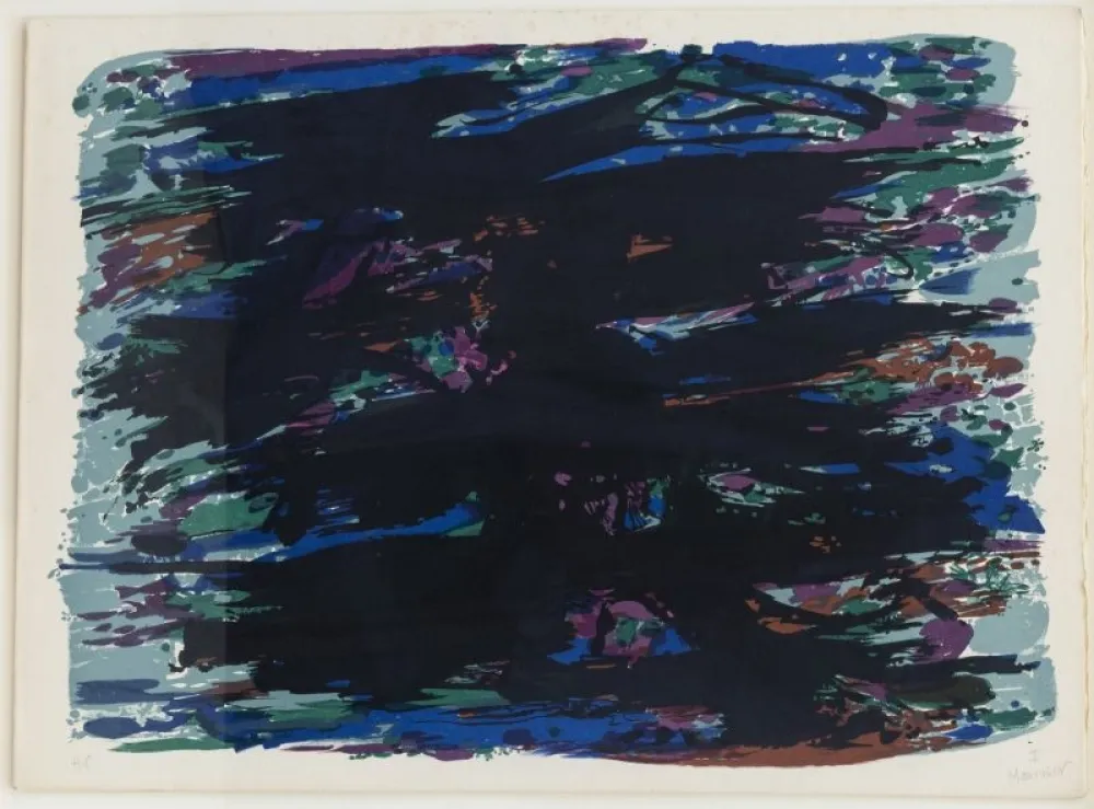 Litografía Manessier - Composition abstraite