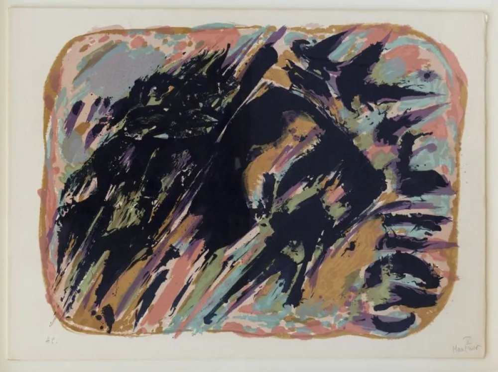 Litografía Manessier - Composition abstraite 