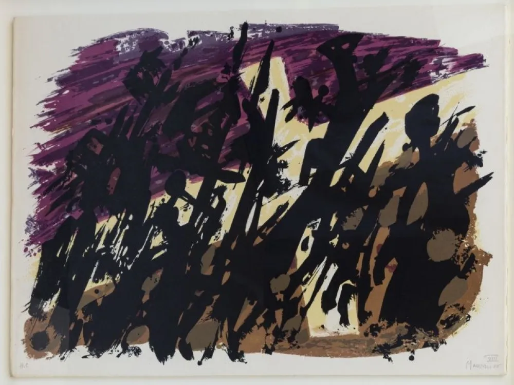 Litografía Manessier - Composition abstraite 