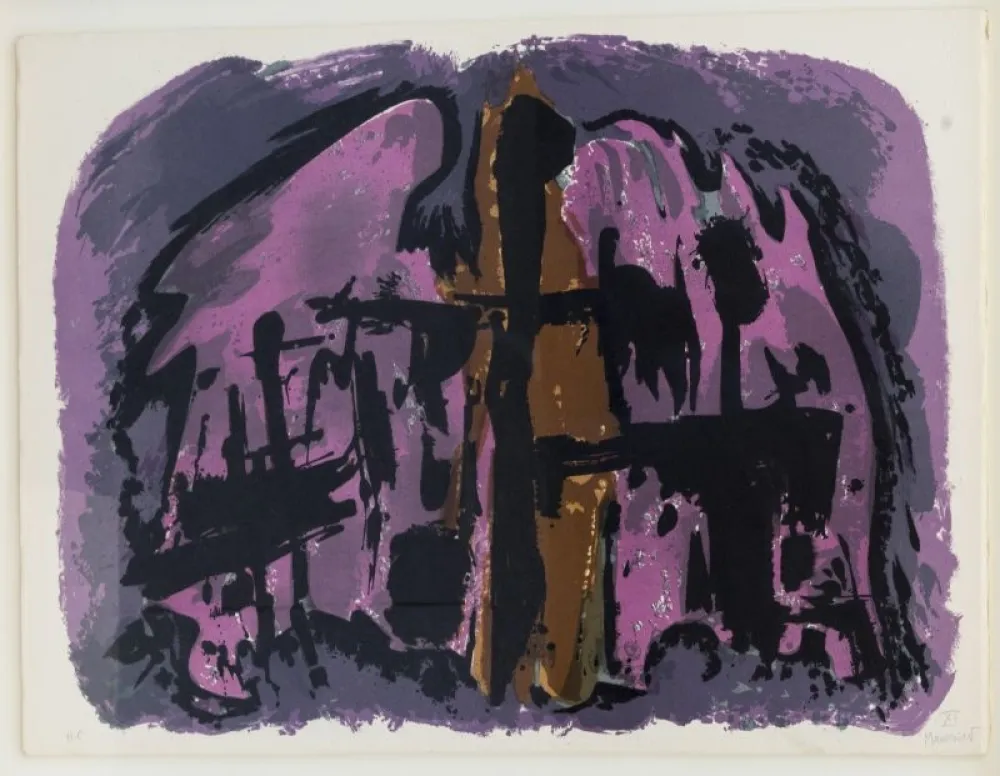 Litografía Manessier - Composition abstraite