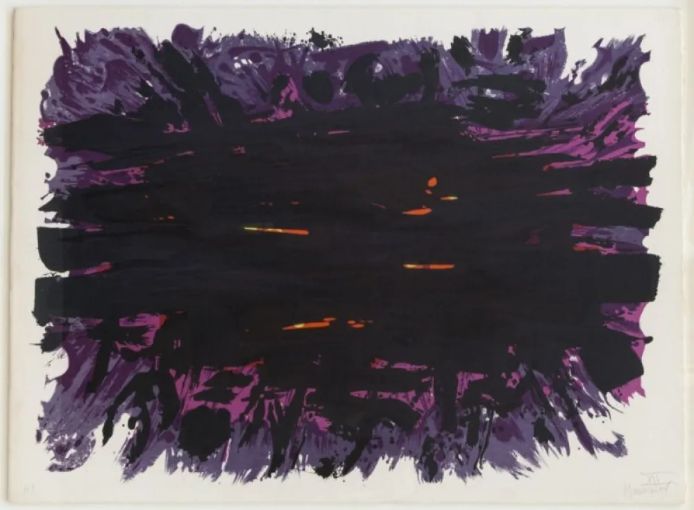 Litografía Manessier - Composition abstraite 