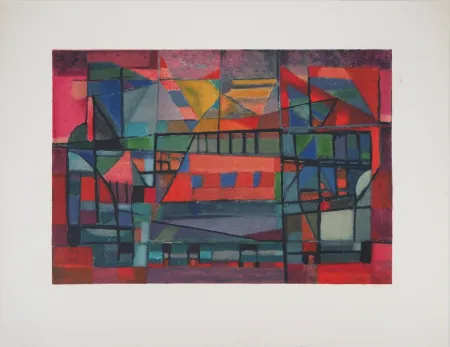 Litografía Manessier - La construction de l'arche