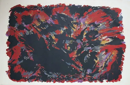 Litografía Manessier - Le procès de Burgos II