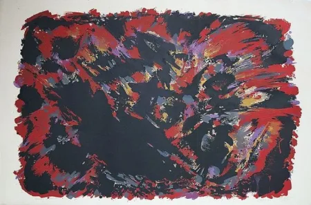 Litografía Manessier - Le procès de Burgos II