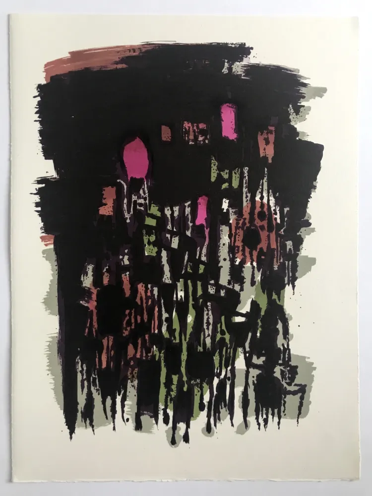 Litografía Manessier - L'enfant dans la cité des ombres III : Le Capharnaüm