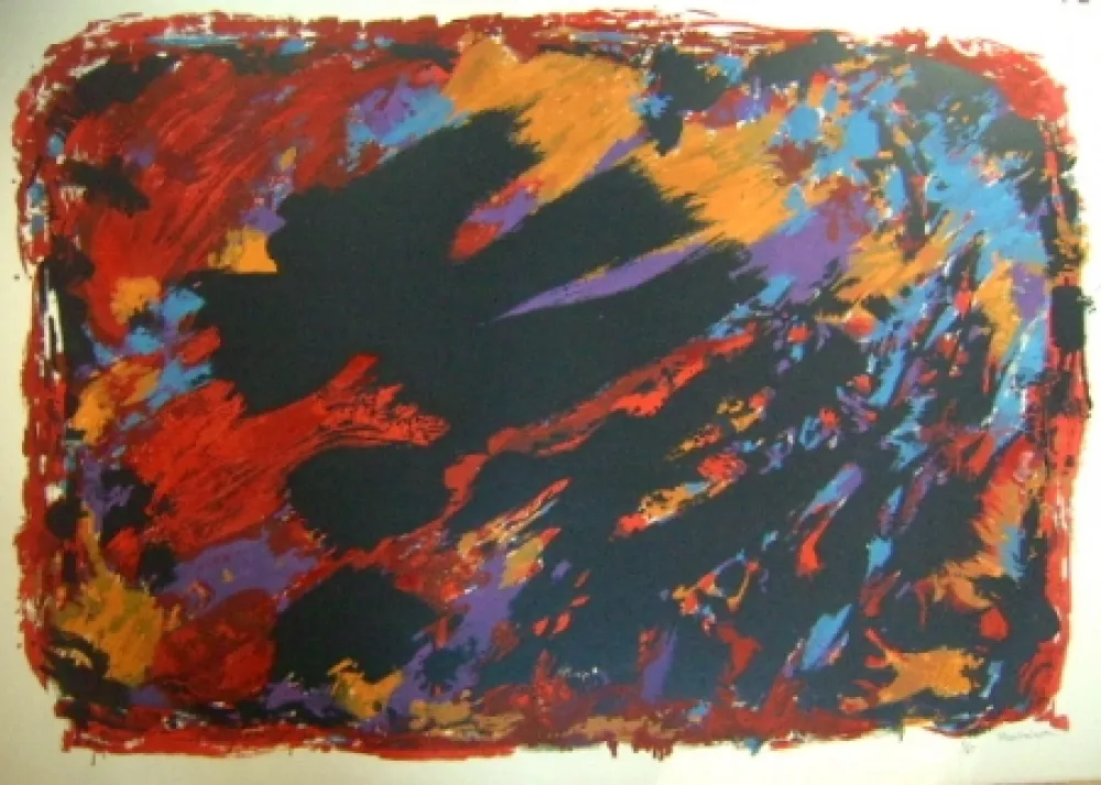 Litografía Manessier - Procès de Burgos I