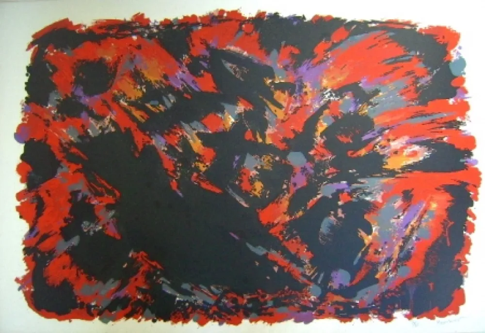 Litografía Manessier - Procès de Burgos II