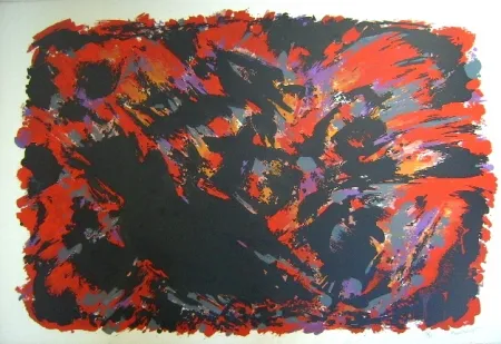 Litografía Manessier - Procès de Burgos II