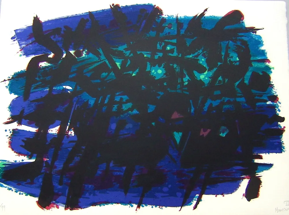 Litografía Manessier - Suite de Paques II, L'Arrestation de Jésus