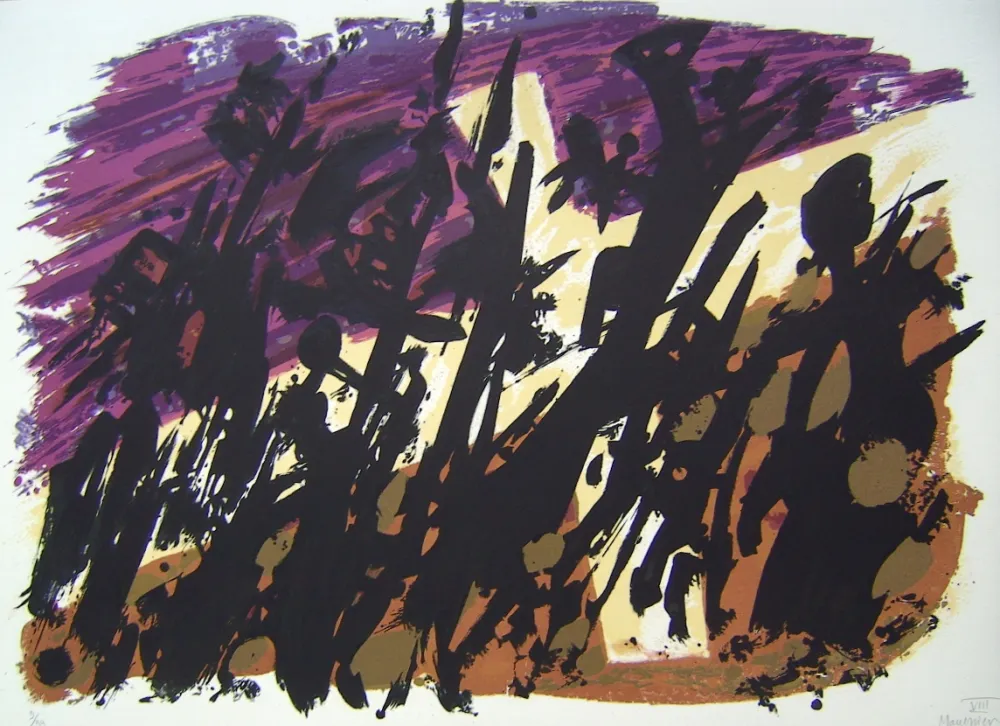 Litografía Manessier - Suite de Paques VIII, La Croix blanche