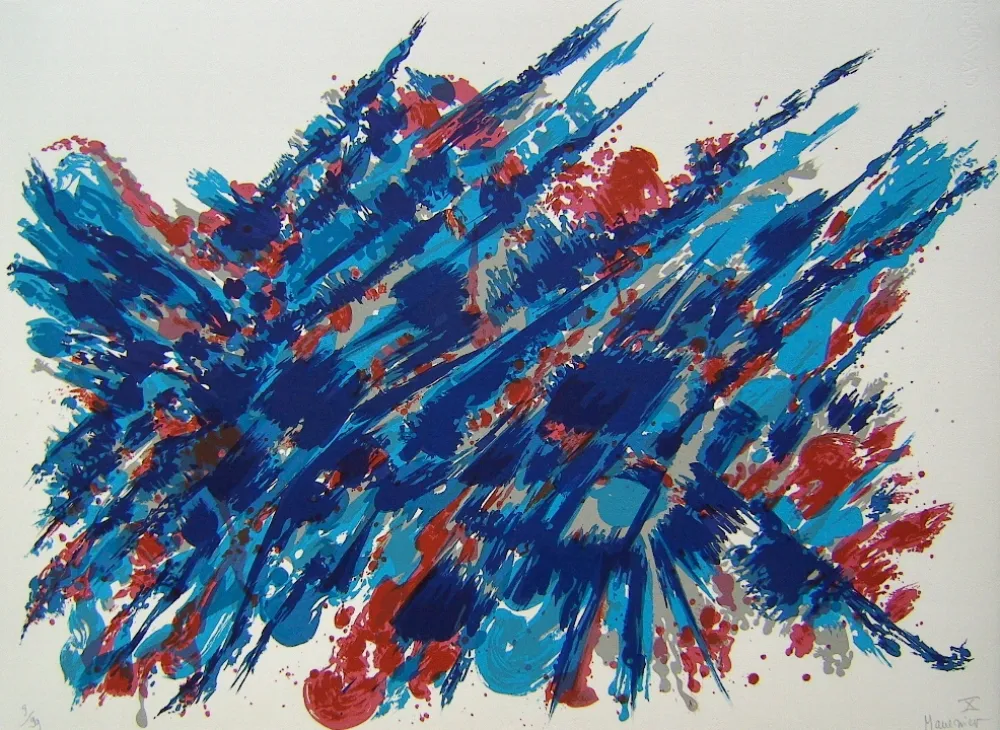 Litografía Manessier - Suite de Paques X, Le Sang et l'eau