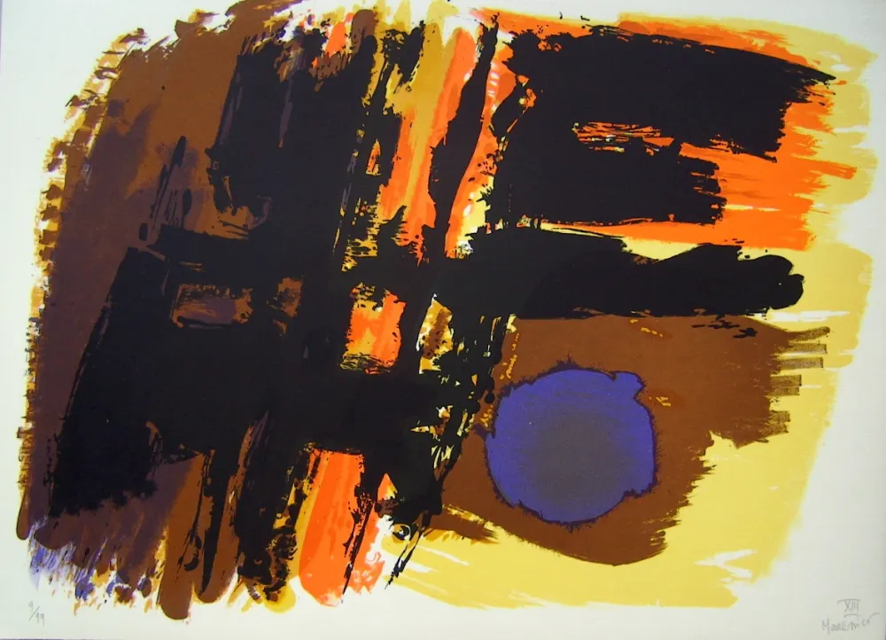 Litografía Manessier - Suite de Paques XIII, Le Tombeau ouvert