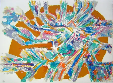 Litografía Manessier - Suite de Paques XV, L'Apparitition de Jésus af Marie de Magdala