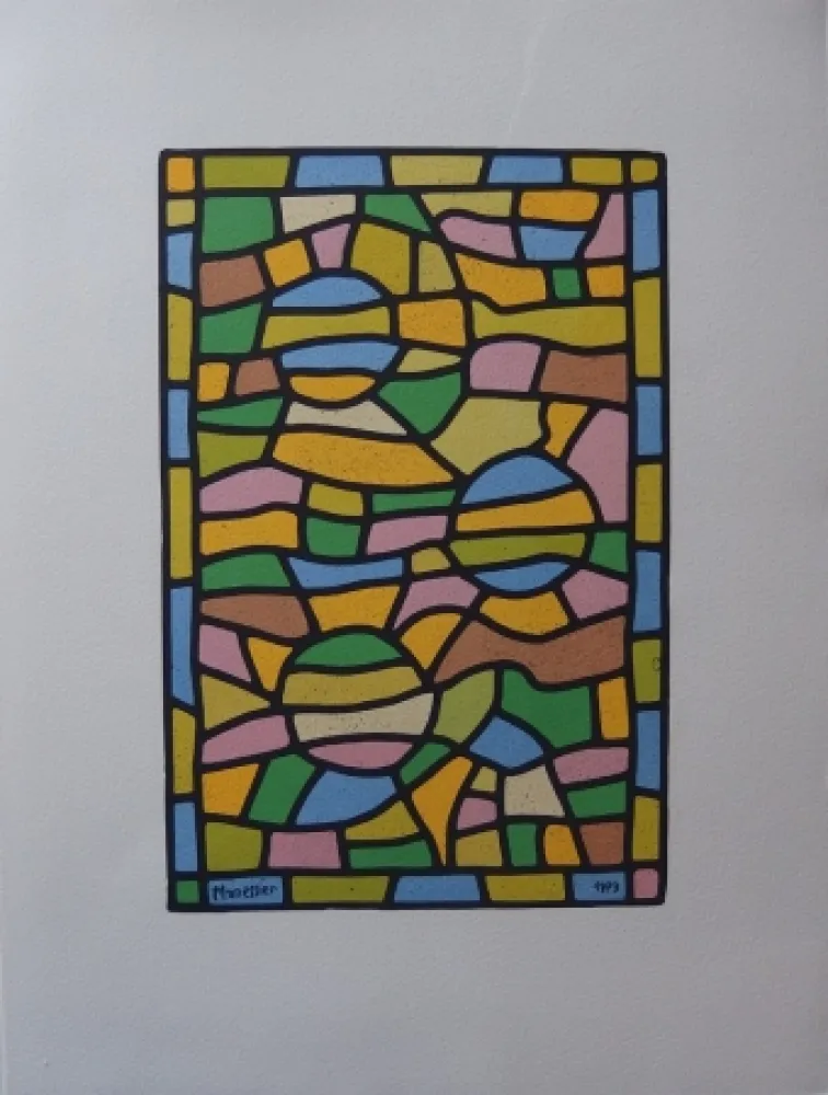 Litografía Manessier - Vitrail