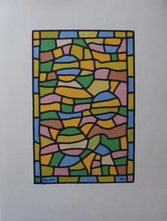 Litografía Manessier - Vitrail