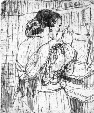 Aguafuerte Manfredi - Nel camerino