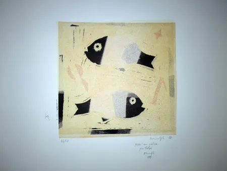 Linograbado Manfredi - Pesci