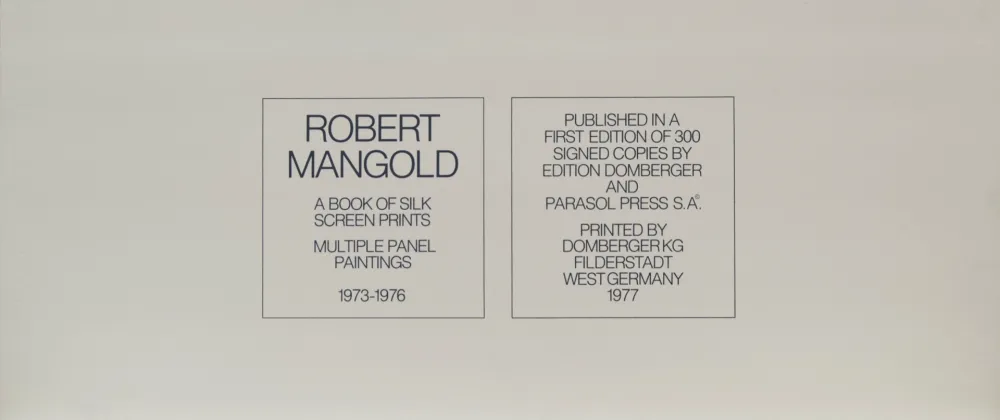 Serigrafía Mangold - A book of silkscreen prints