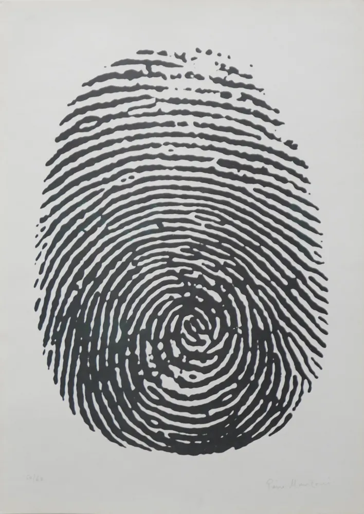 Litografía Manzoni - Impronta del pollice sinistro