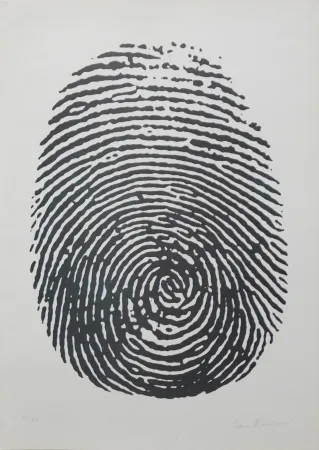 Litografía Manzoni - Impronta del pollice sinistro