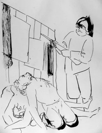 Litografía Manzu - I martiri di Piazza Loreto