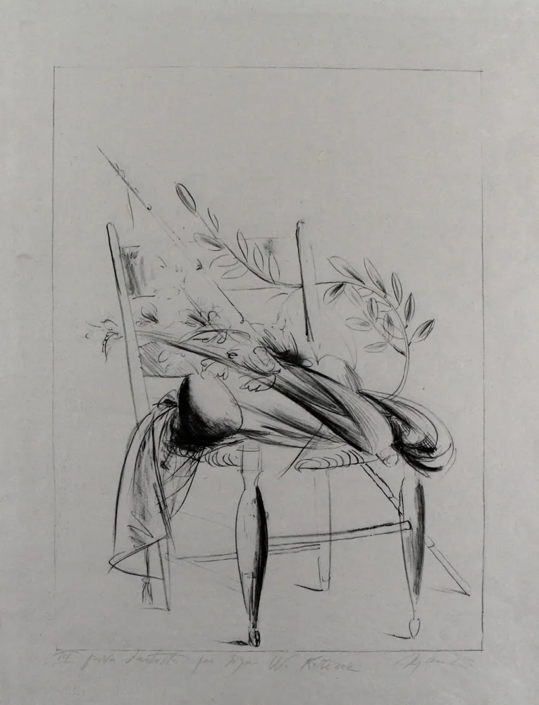 Litografía Manzu - Natura morta