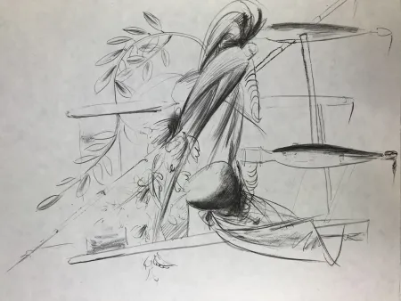 Litografía Manzu - Natura Morta 