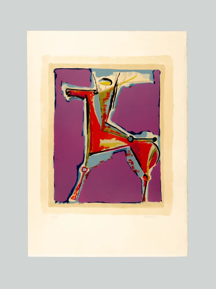 Litografía Marini - Arciere viola