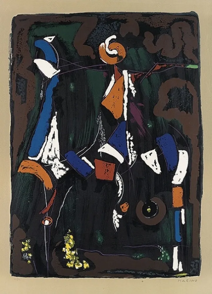 Litografía Marini - Bunter Reiter II