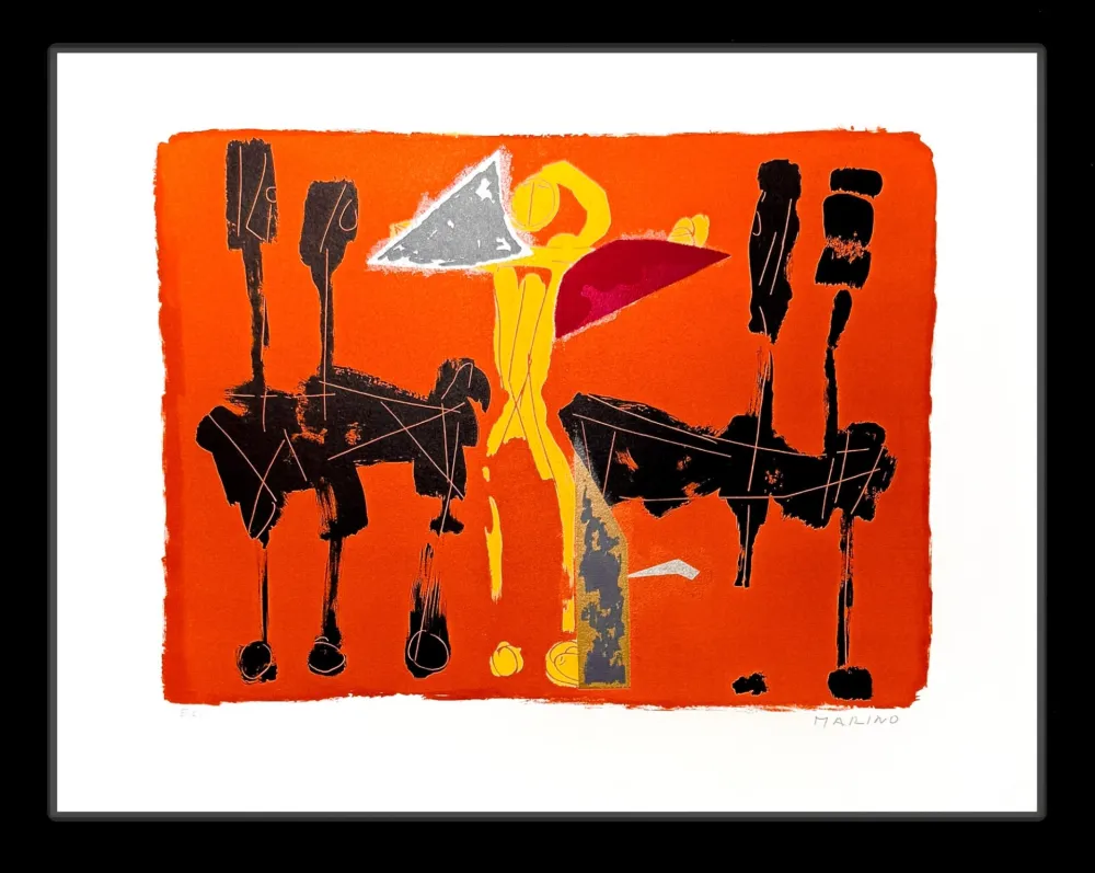 Litografía Marini - Chevaux et Cavaliers IV