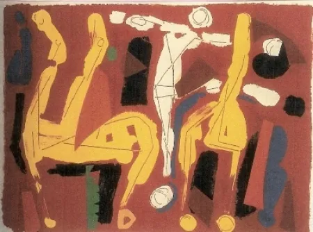 Litografía Marini - Chevaux et Cavaliers V