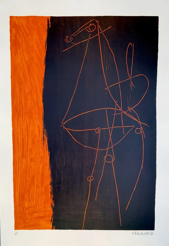 Litografía Marini - Coposizione, 1955